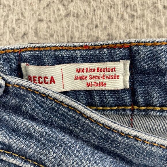 True Religion Becca Mid Rise Bootcut Jeans Women 31 Distressed Stretch Denim - Picture 3 of 14